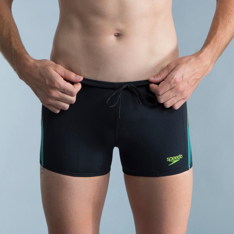 Badehose Boxer Speedo Herren schwarz/bunt 