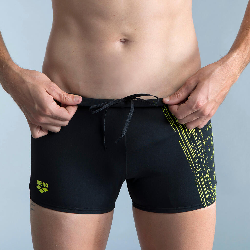 Badehose Boxer Herren Arena - schwarz/grau