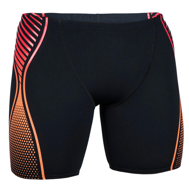 Pánské boxerkové plavky černo-oranžovo-červené