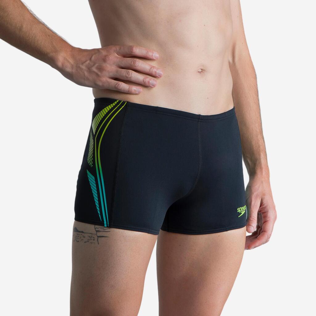 Badehose Boxer Speedo Herren schwarz/bunt 