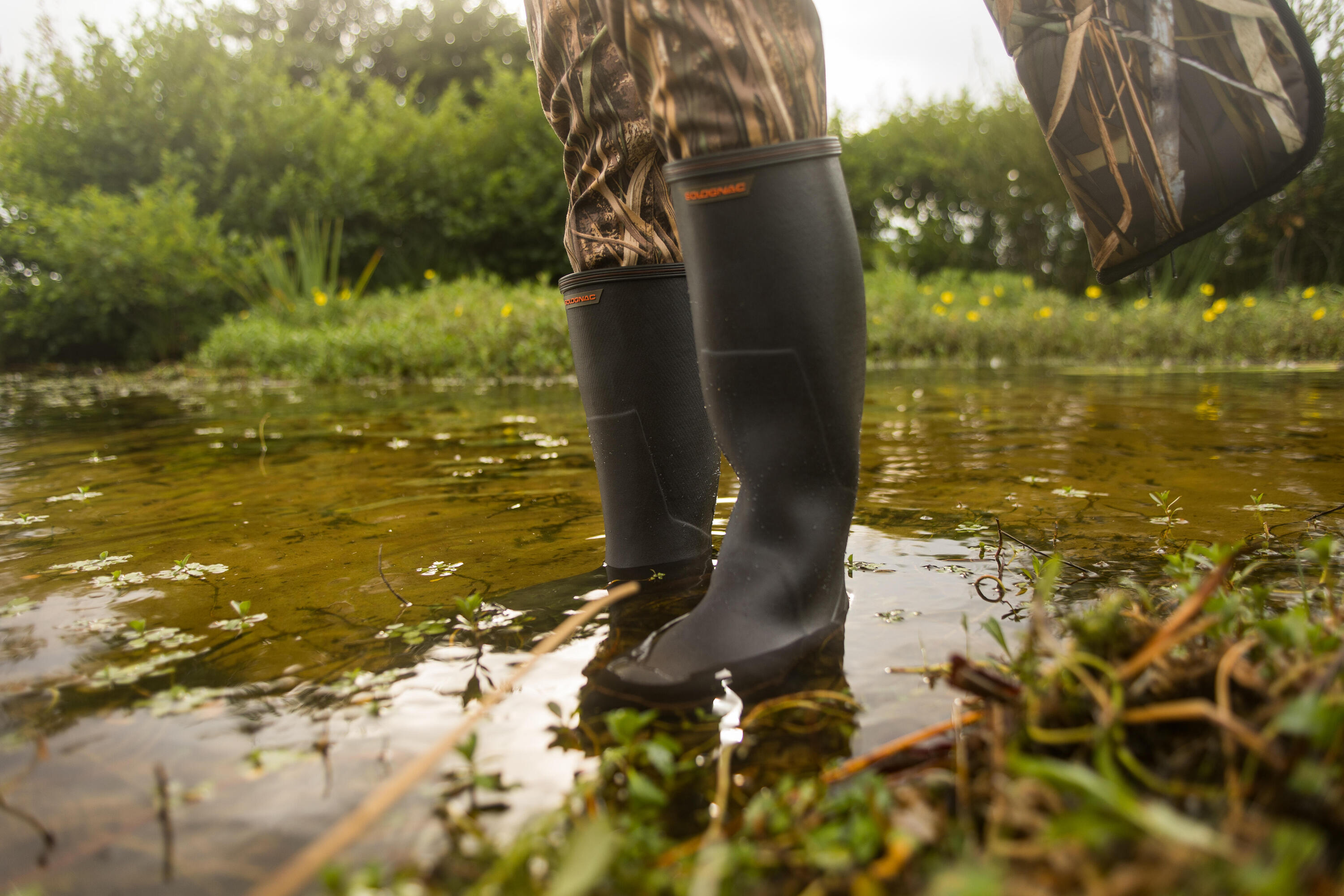 Botas de Agua Katiuskas Caza Solognac Renfort 500 Hombre Reforzada Verde 10/10