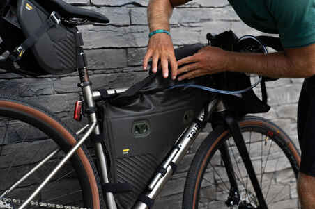 Žygių dviračiais neperšlampamas viso rėmo krepšys užvyniojamu viršumi, IPX6, M, L, XL dydis