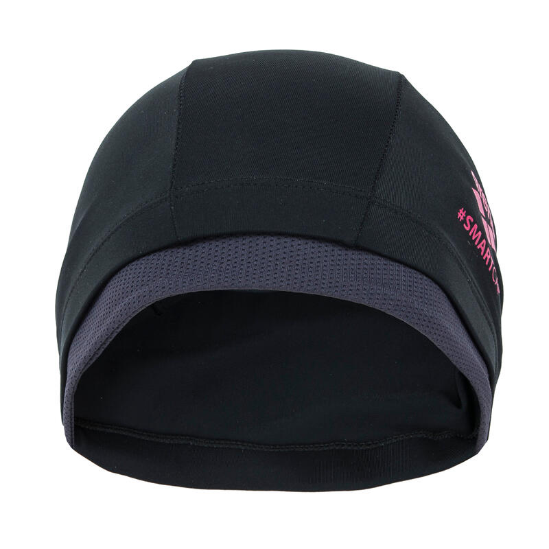 Swim Cap Long Hair Textile ARENA SMARTCAP Black Pink ARENA Decathlon