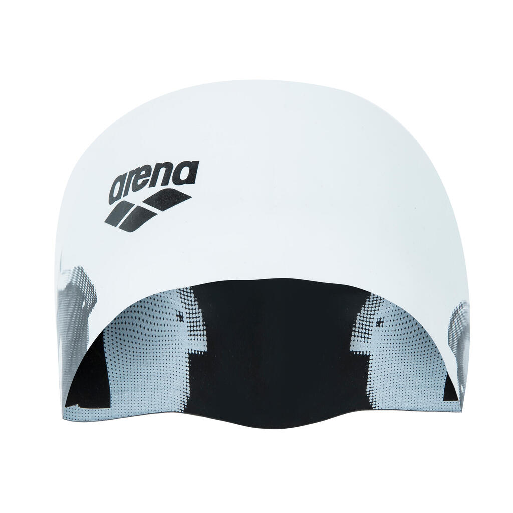 Reversible Silicone Swim Cap - Black/White