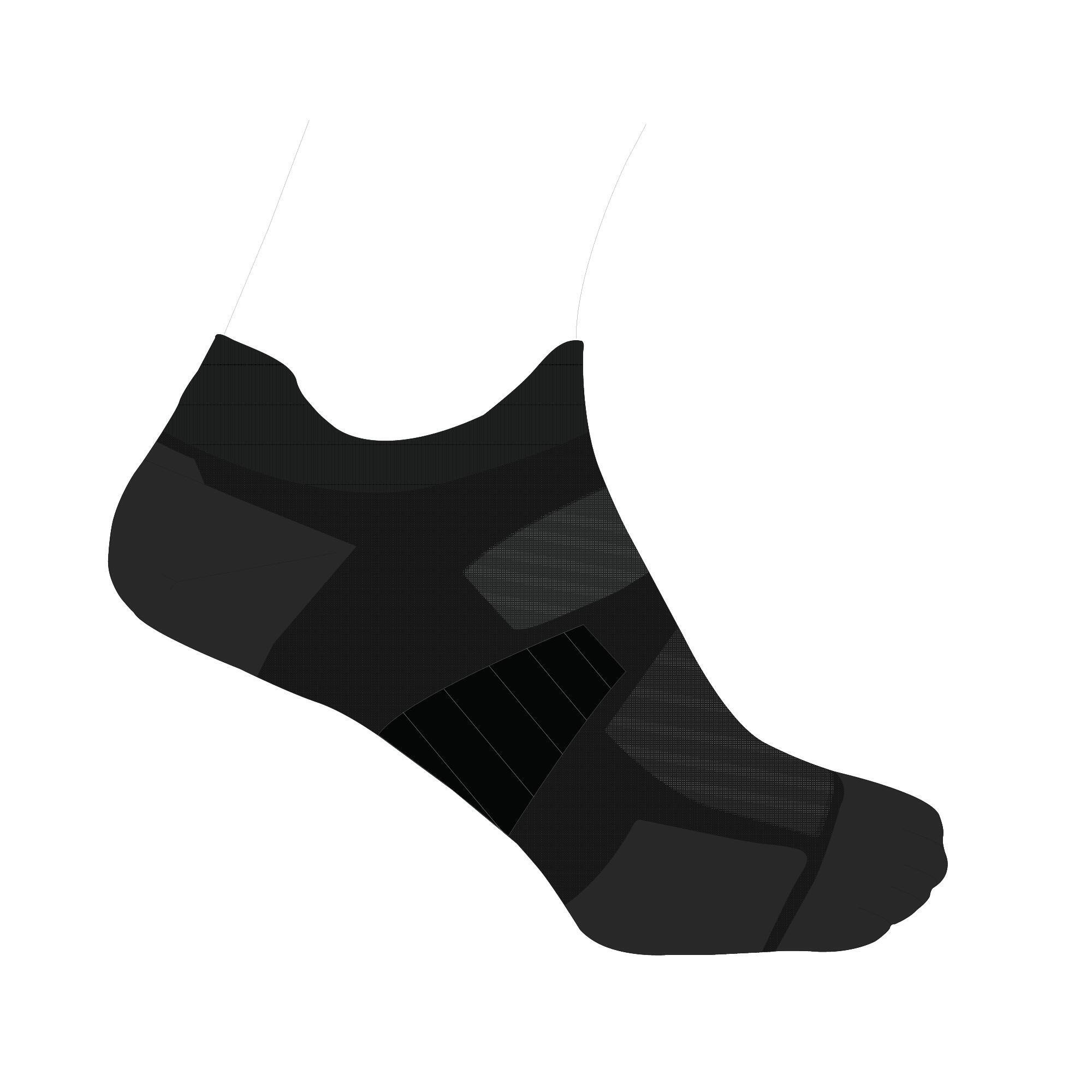 Run900 Running 5-Finger FIne Socks - Eco-Design - Black 3/6