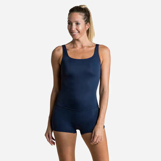 
      Women's 1-piece shorty swimsuit Heva - Navy Blue
  