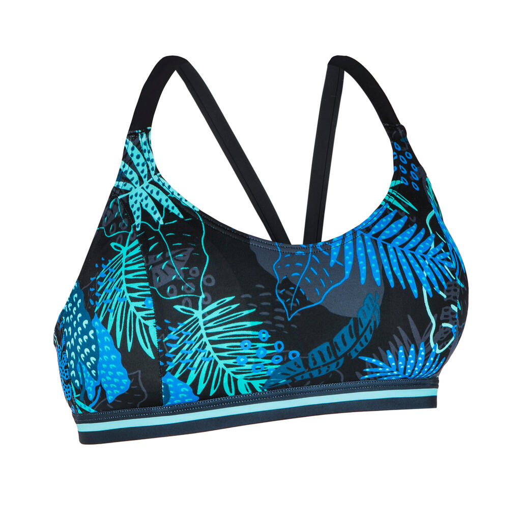 Women’s Bikini Top Vega Fern Blue Black