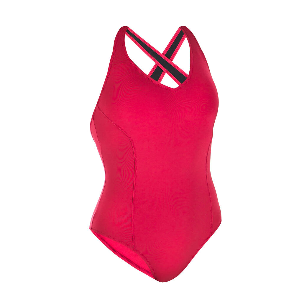 Women’s swimming 1-piece swimsuit Pearl Rose Fuchsia