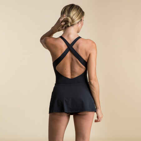 Women's 1-piece Swimsuit Skirt Pearl Black