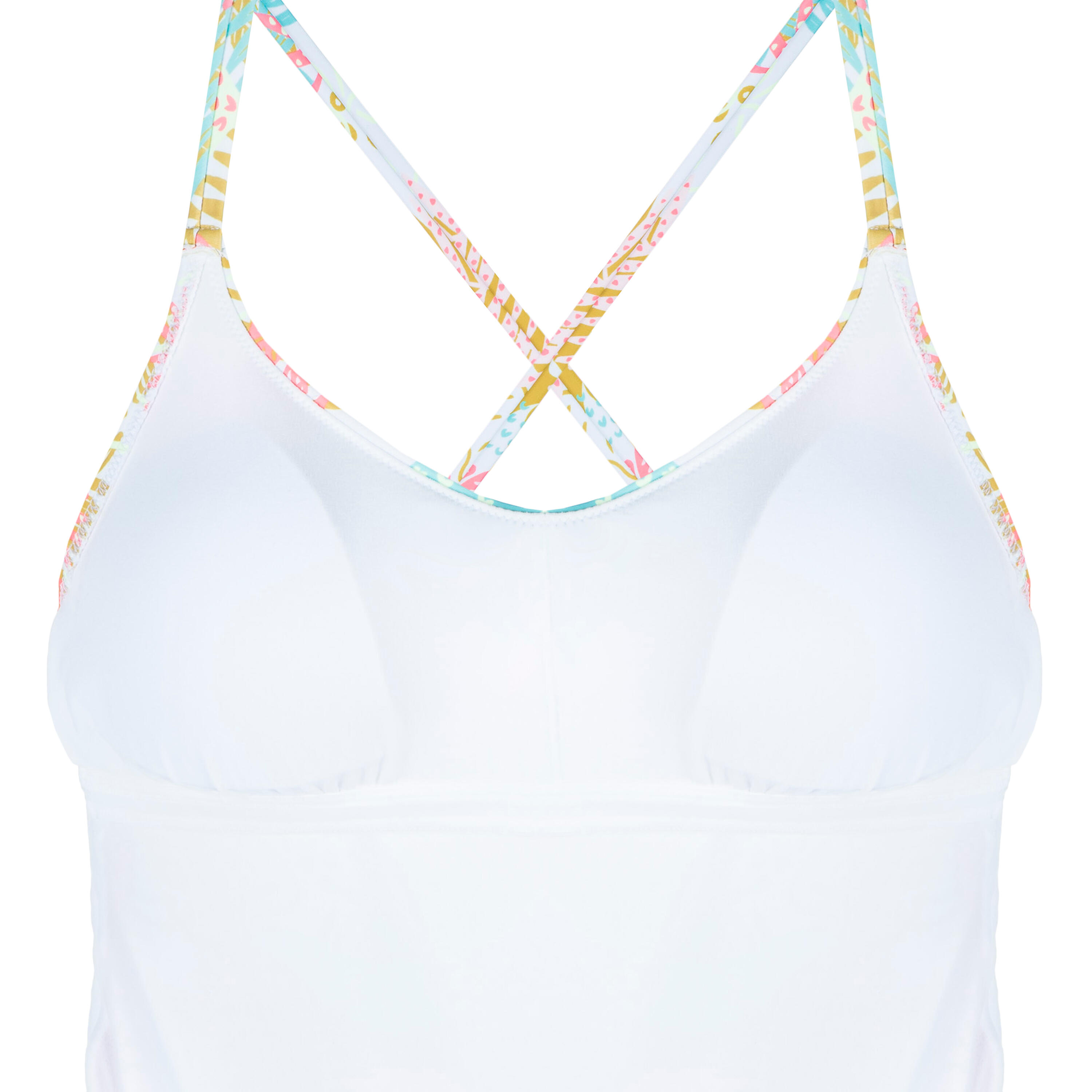 Women's 1-piece Swimming Swimsuit Lila Fern White 7/8
