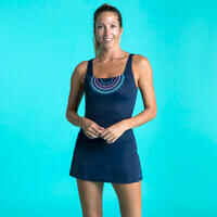 Women's 1-piece Skirt Swimsuit Heva - Cola blue