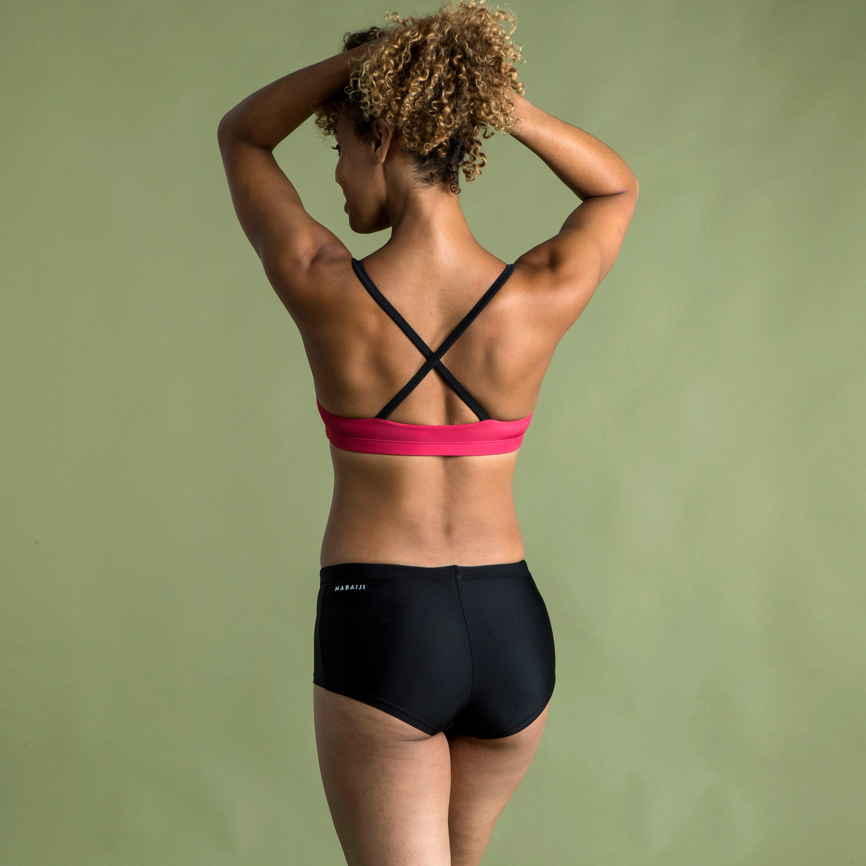 Women's Shorty Swimsuit Briefs - Vega 100 Black - NABAIJI
