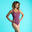 Maillot de bain de natation 1 pièce femme Heva Joy Lib Prune