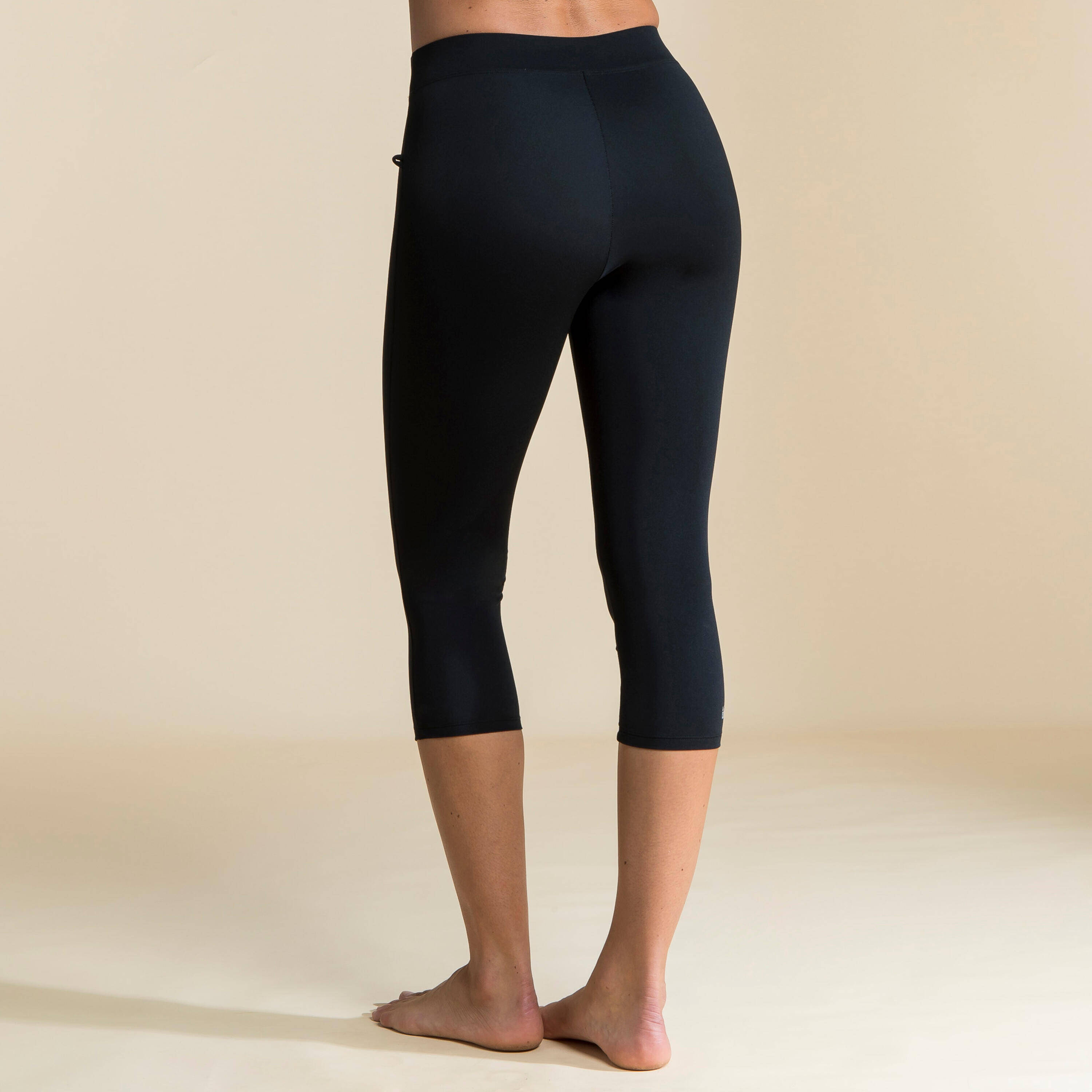 Women Swimming Mid Leggings Una Flexible & Quick-Dry Black -  4