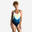 Bañador Mujer natación Nabaiji azul marino rayas