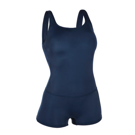 Maillot de Bain de Natation Femme 1 Pièce Heva Shorty Bleu Marine