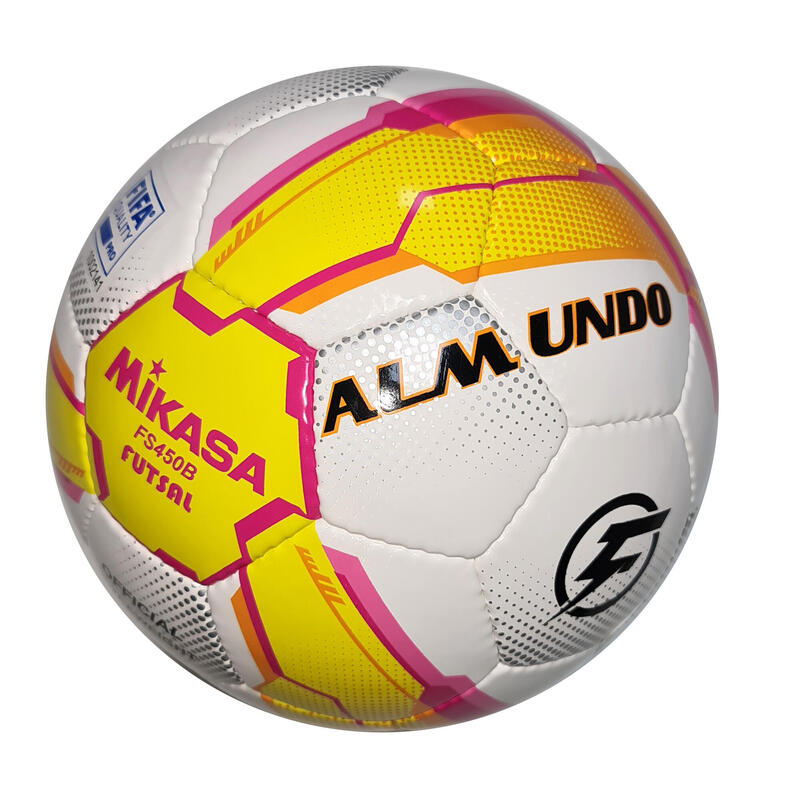 Bola de Futsal Mikasa OFICIAL 63 CM Branco/Amarelo FS450B-YP-FIFA