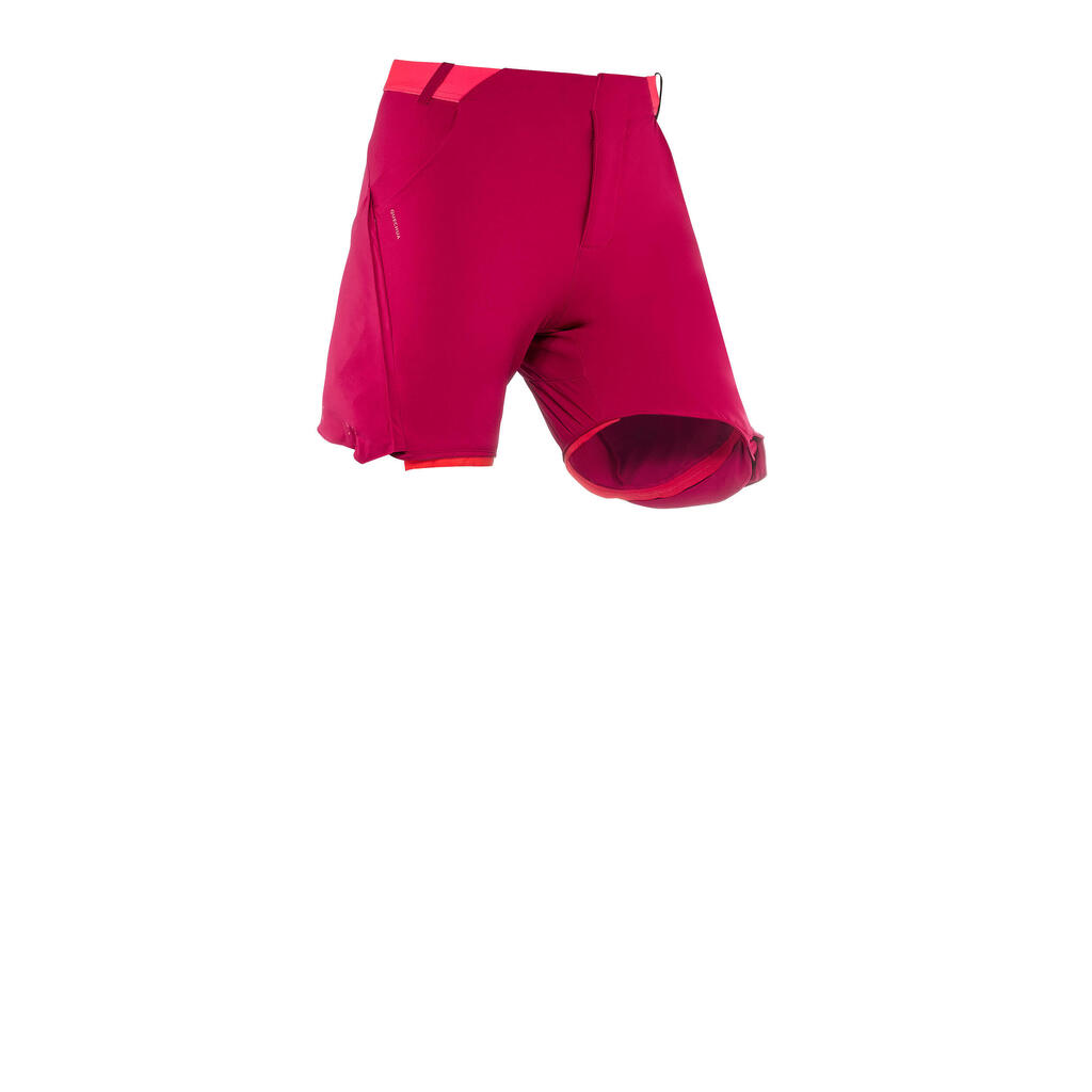 Kids’ modulable hiking trousers MH500 raspberry 7-15 years