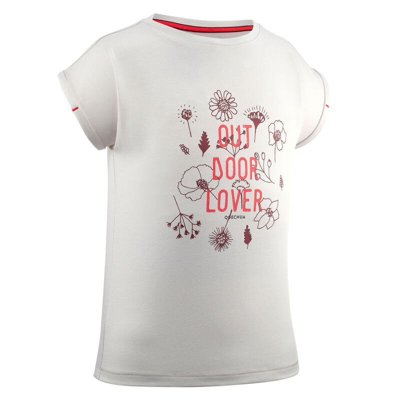 T-Shirt de randonnée - MH100 BEIGE - enfant 7-15 ans