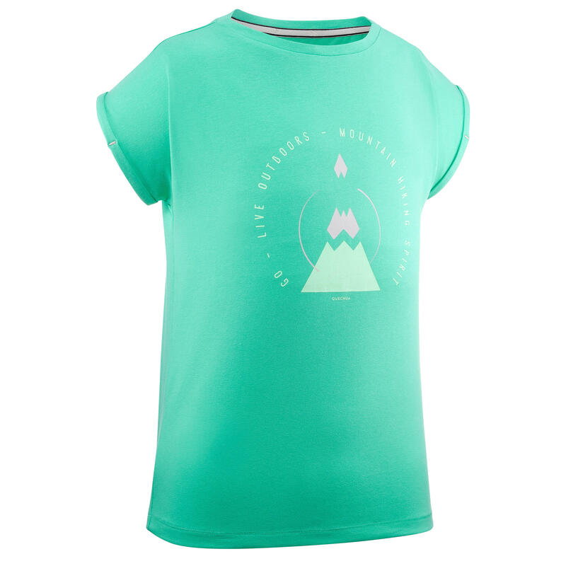 T-Shirt de randonnée - MH100 VERT - enfant 7-15 ans
