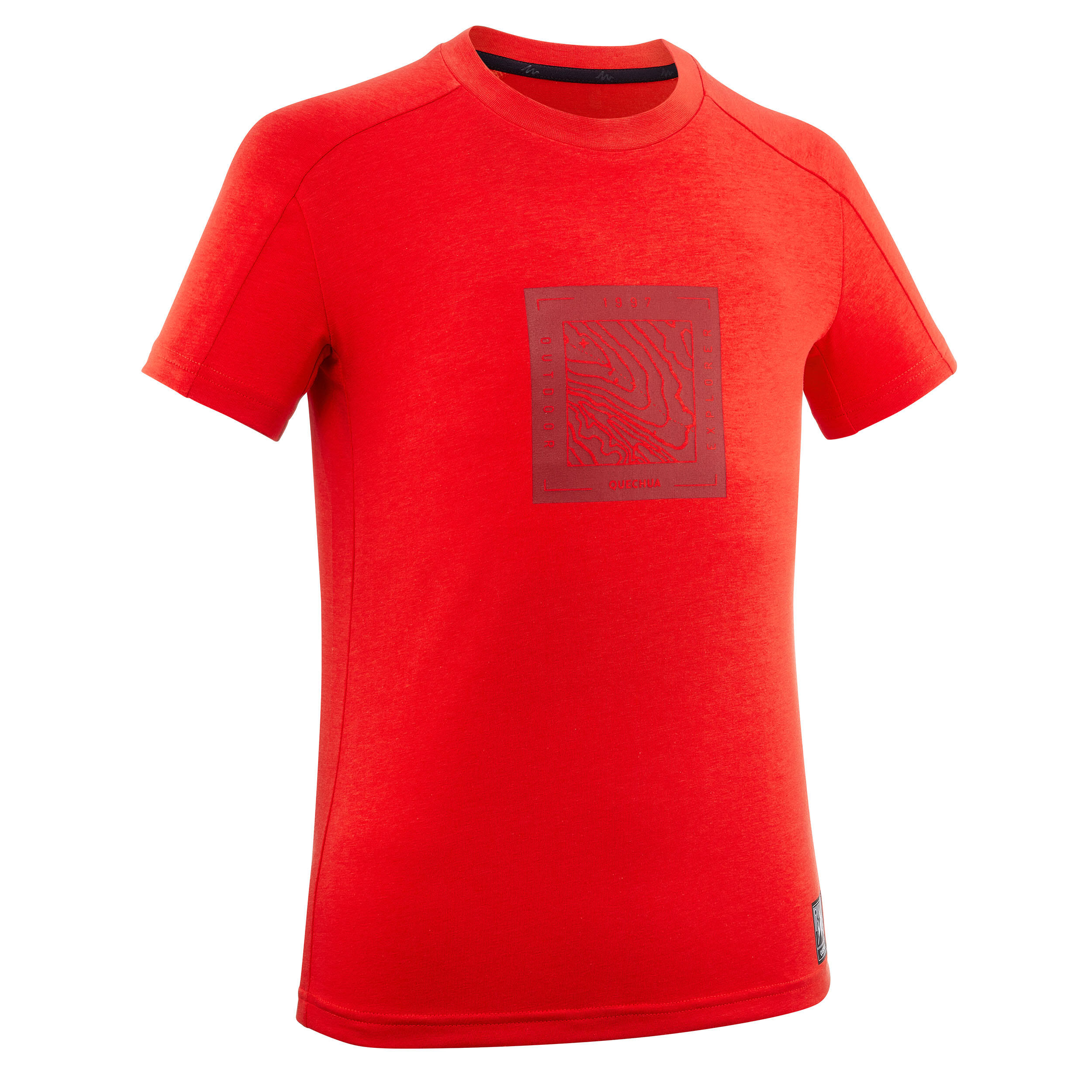 QUECHUA Kids' Hiking T-Shirt - MH100 Aged 7-15 - Red