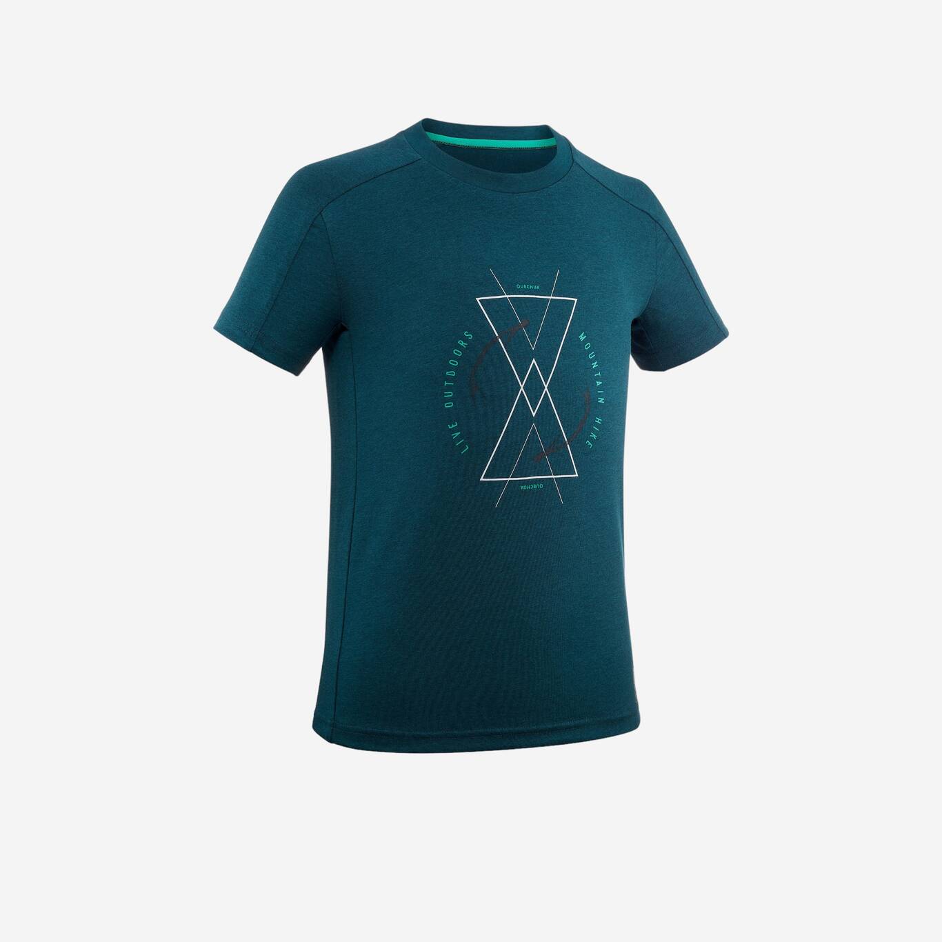 Kids’ Hiking T-Shirt - MH100 Aged 7-15 - Dark Green