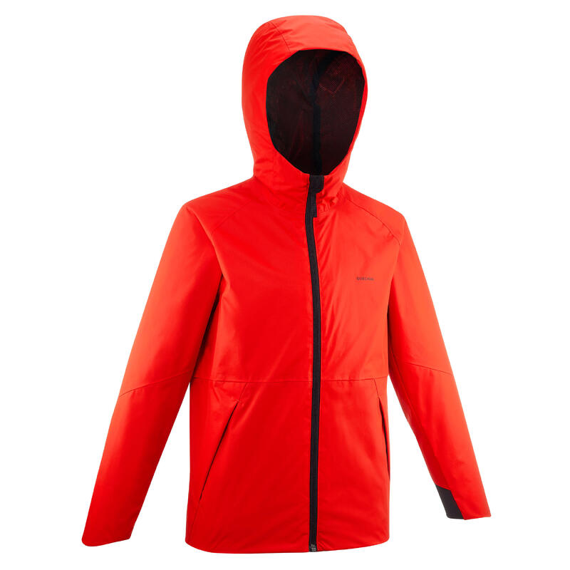 Gyerek kabát túrázáshoz MH500, vízhatlan, 7-15 éveseknek, piros