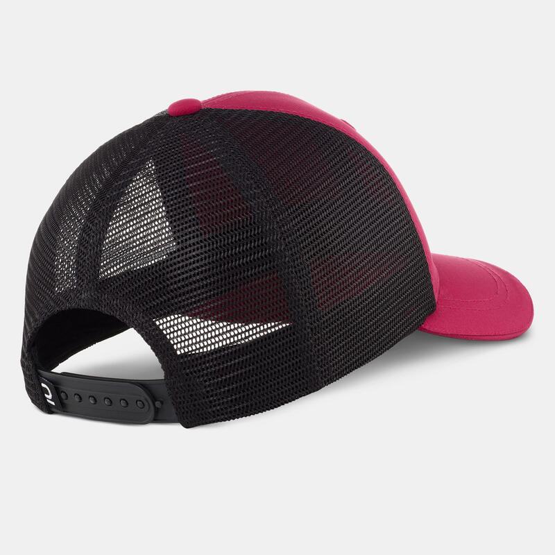 Cappellino trekking bambino MH100 nero rosa