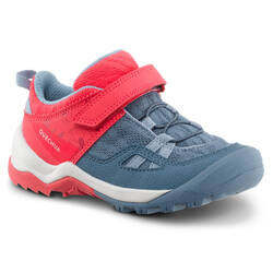 Sepatu Hiking Anak dengan Sistem Riptab Crossrock Ukuran C6½ hingga 1½ - biru pink