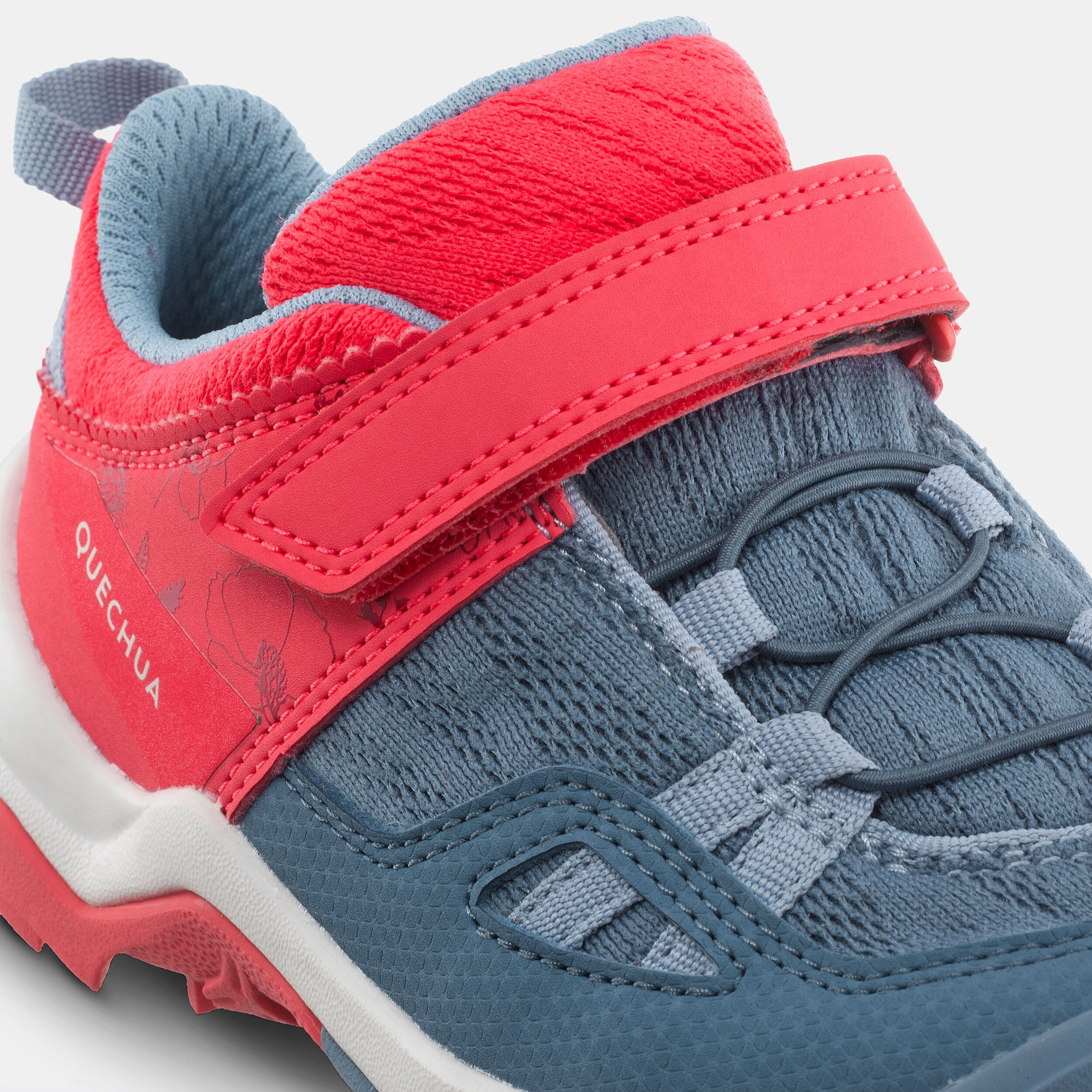 Wandelschoenen met klittenband voor kinderen Crossrock roze blauw maat 24 tot 34 3/6