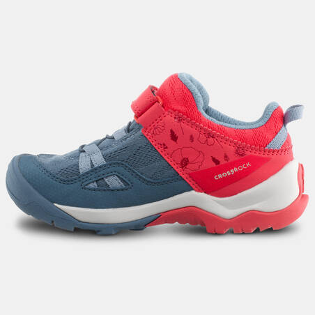 Sepatu Hiking Anak dengan Sistem Riptab Crossrock Ukuran C6½ hingga 1½ - biru pink