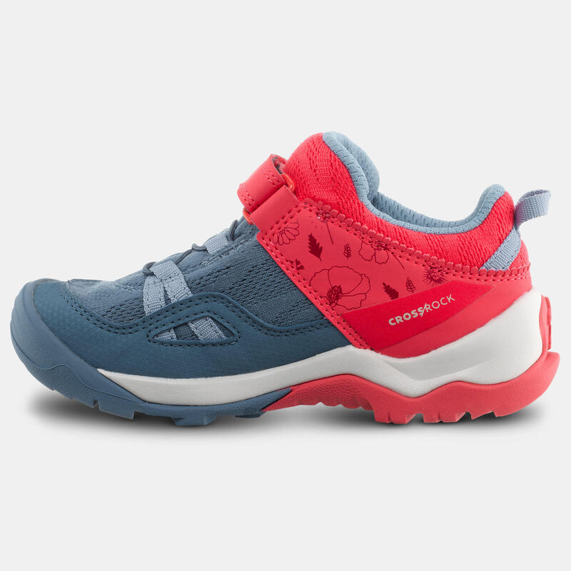 Chaussures de randonnée enfant à scratch Crossrock rose bleue du 24 AU 34