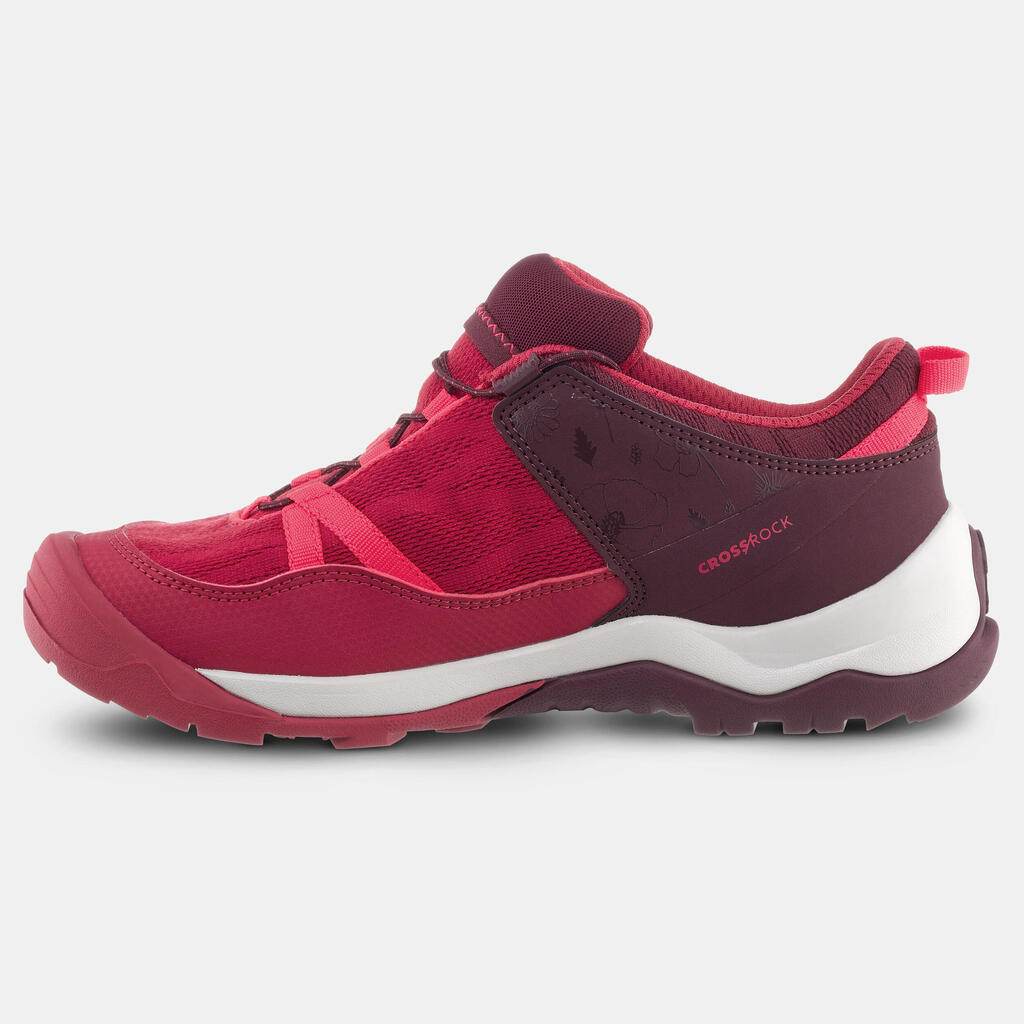 Kids’ Hiking Shoes with Quick Lacing - Sizes 2 to 5 - Burgundy