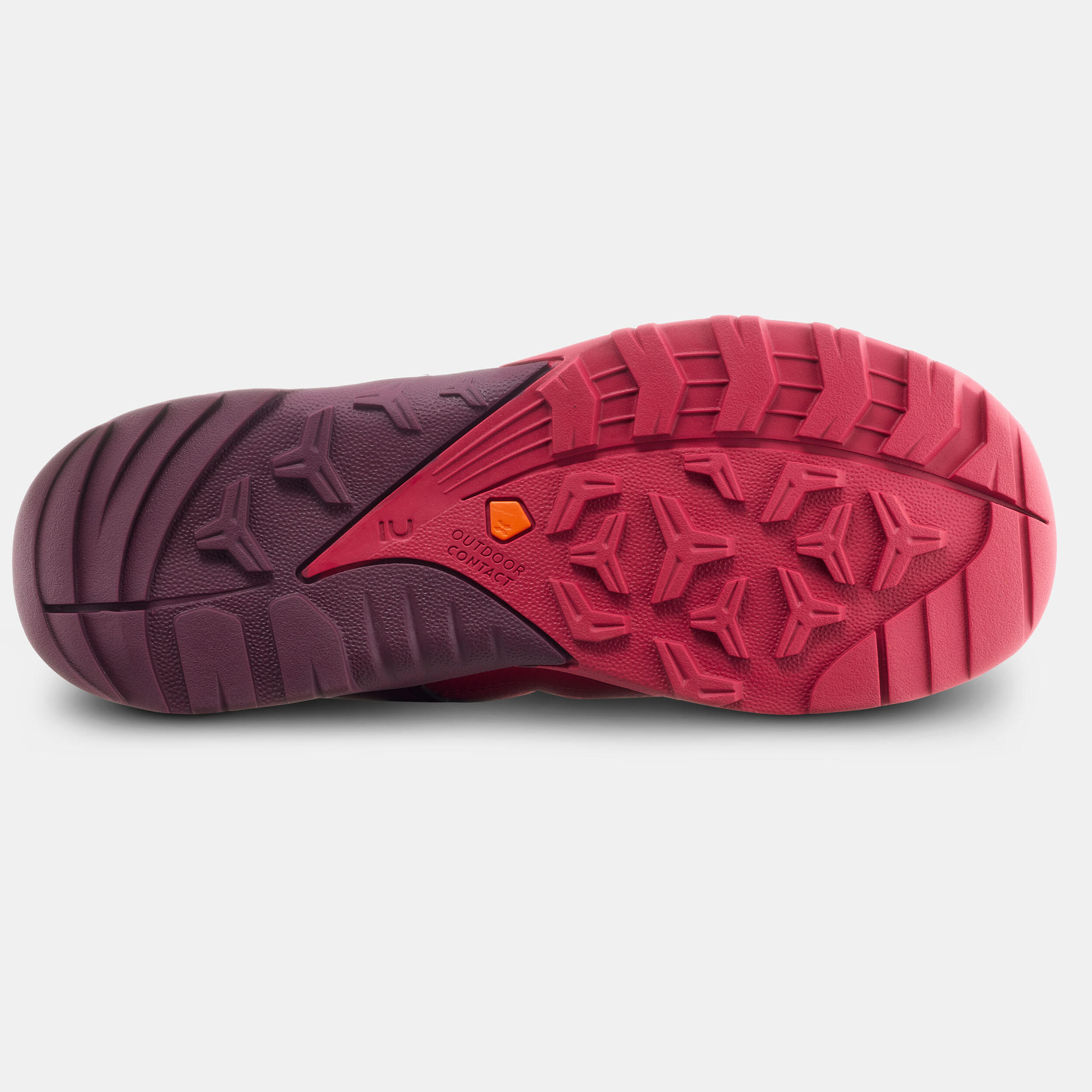 Kids’ Quick Lacing Hiking Shoes - Burgundy - QUECHUA