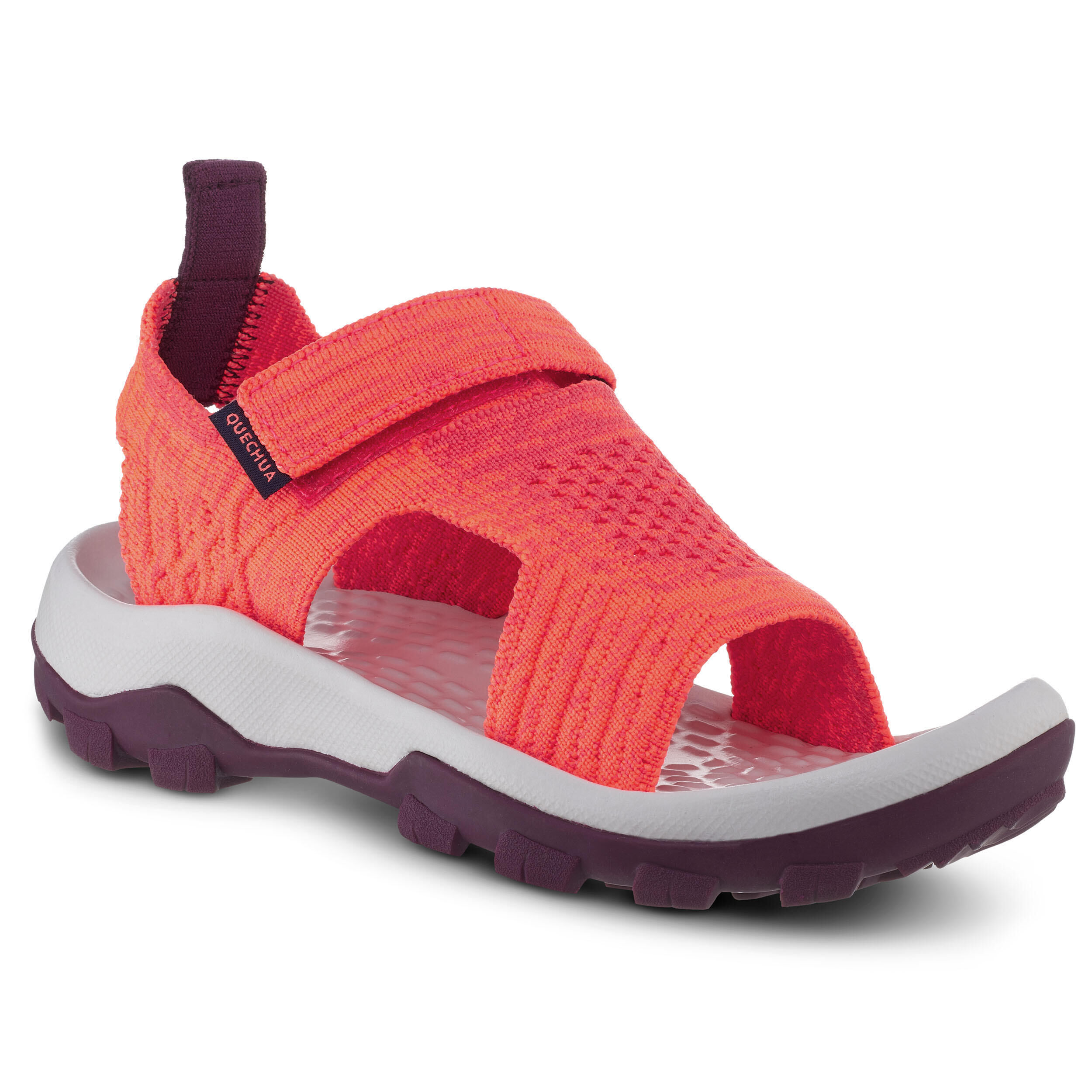 QUECHUA Kids’ Hiking Sandals MH120 - Jr size 10 TO Adult size 6 - Coral