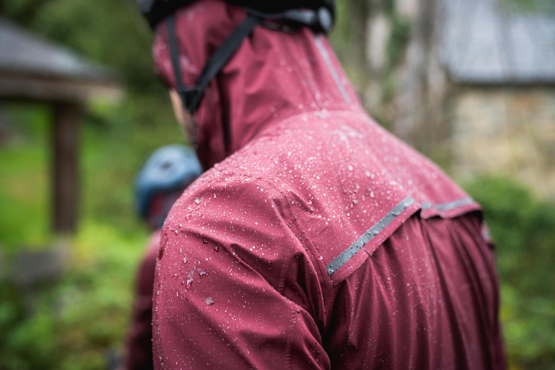 VESTE PLUIE VELO GRAVEL bordeaux