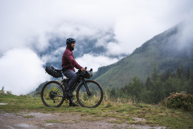 VESTE PLUIE VELO GRAVEL bordeaux