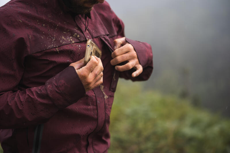 VESTE PLUIE VELO GRAVEL bordeaux