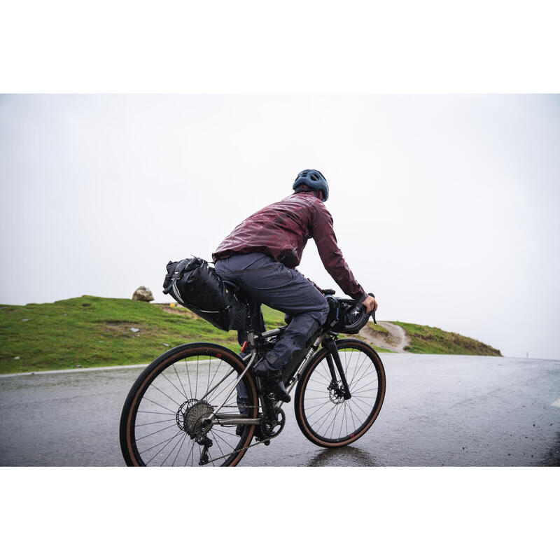 Regenjas voor op de fiets Gravel bordeaux