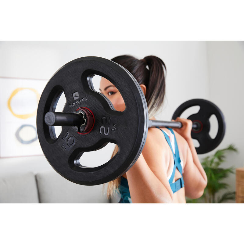 Barre musculation noire creuse 130cm