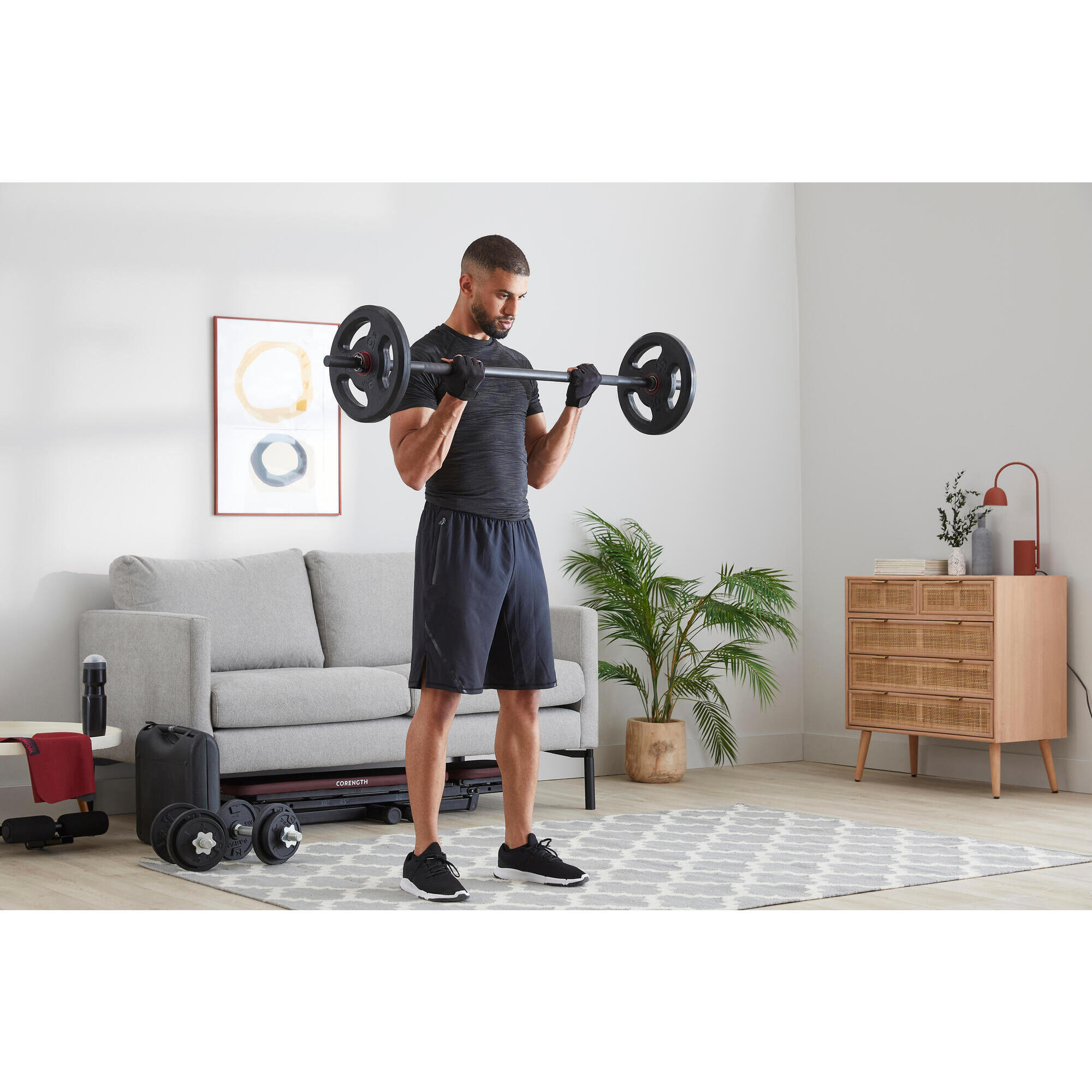 Barra musculaci n 130 cm negro hueca Decathlon
