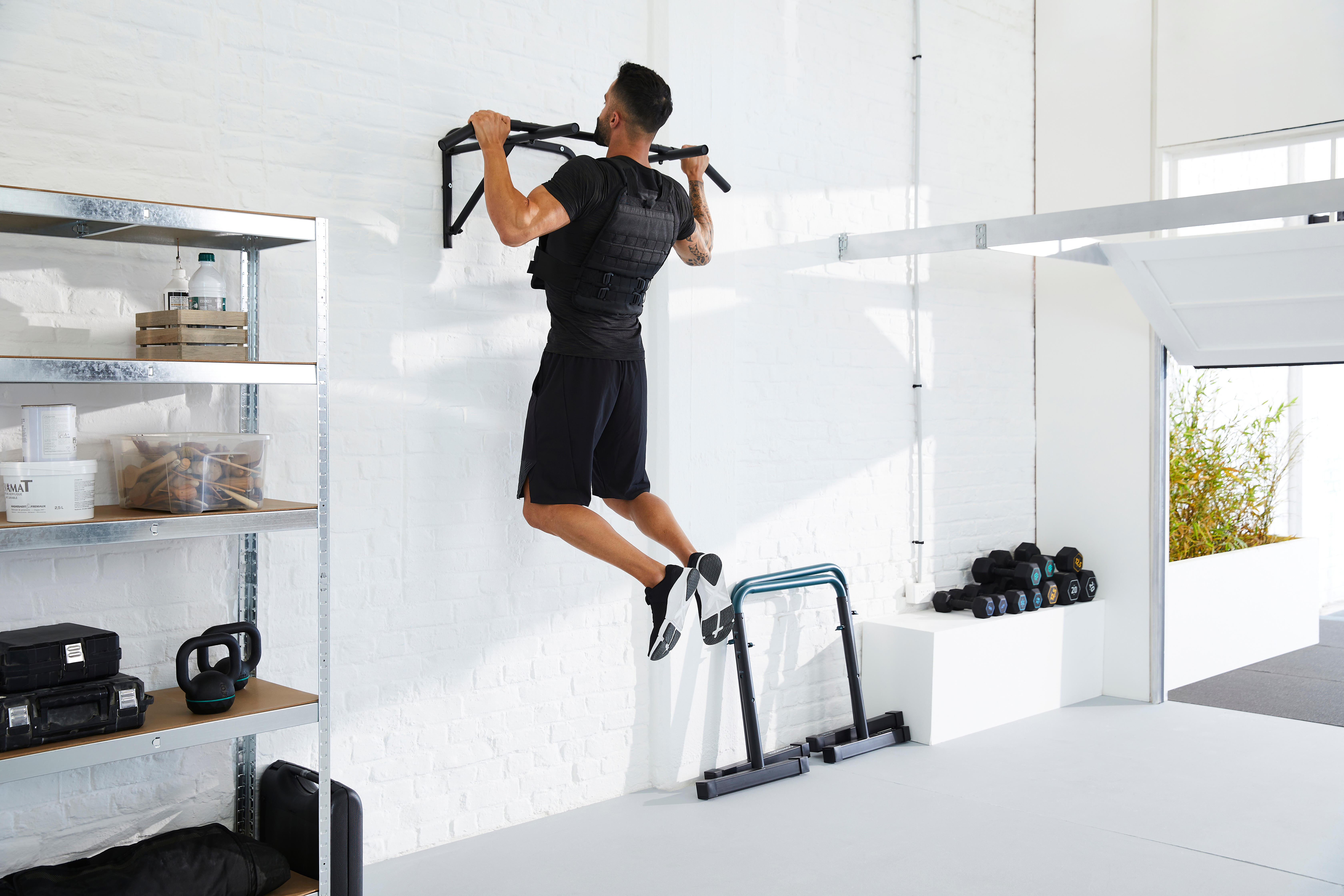 Barra dominadas pared decathlon sale