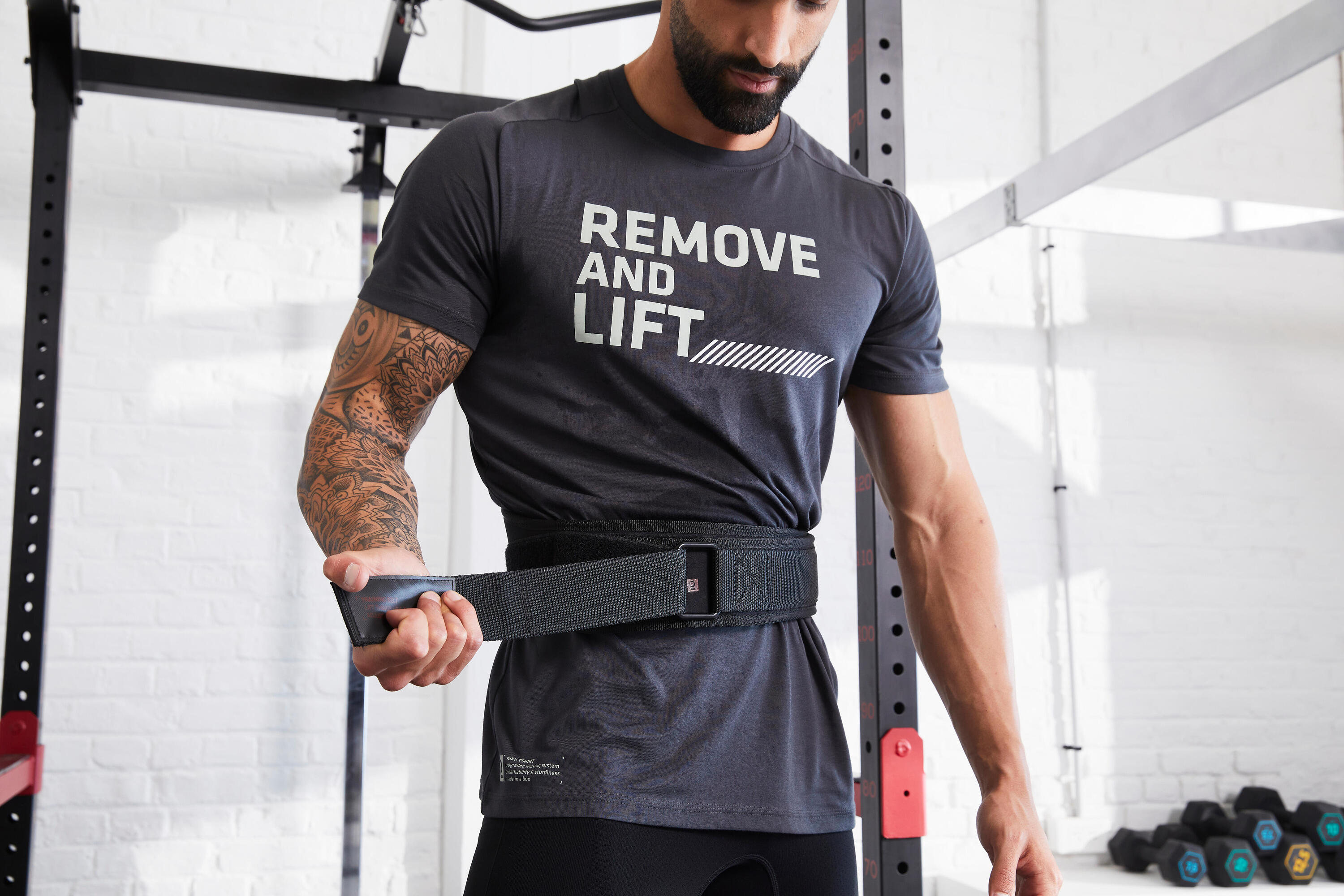 Ceinture lombaire de musculation avec double système de fermeture en nylon 7/11