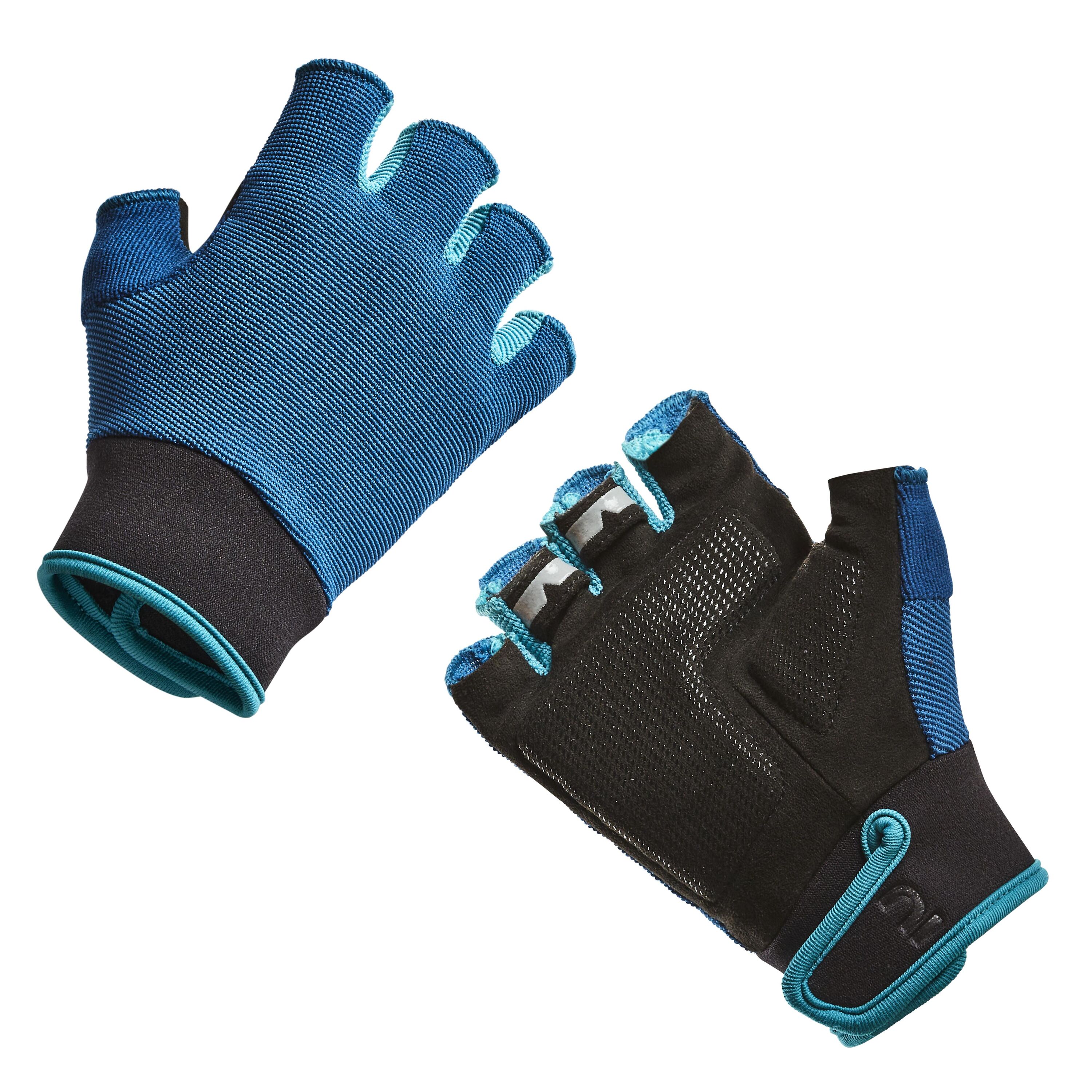 BTWIN Kids' Cycling Gloves 500 - Black / Blue