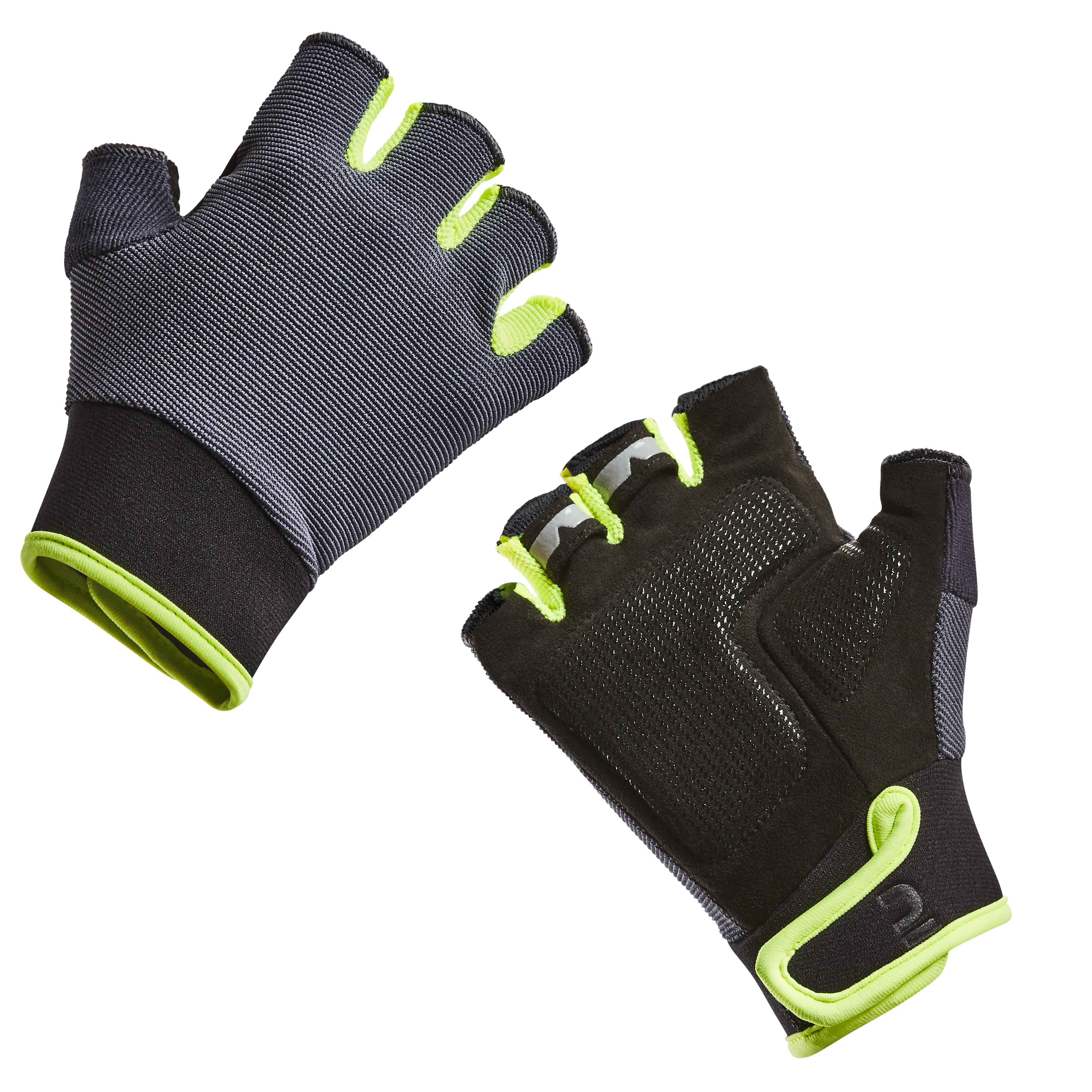 GANTS VELO ENFANT 500 NOIR JAUNE