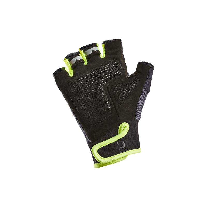 GANTS VELO ENFANT 500 NOIR JAUNE 8-12 ANS