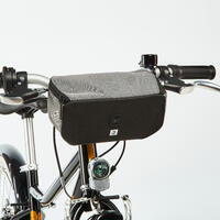 Crno-siva dečja torbica za upravljač bicikla