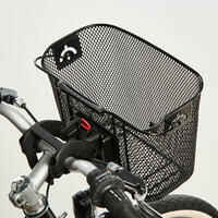 Kids' 9-Litre Metal Bike Basket-Black