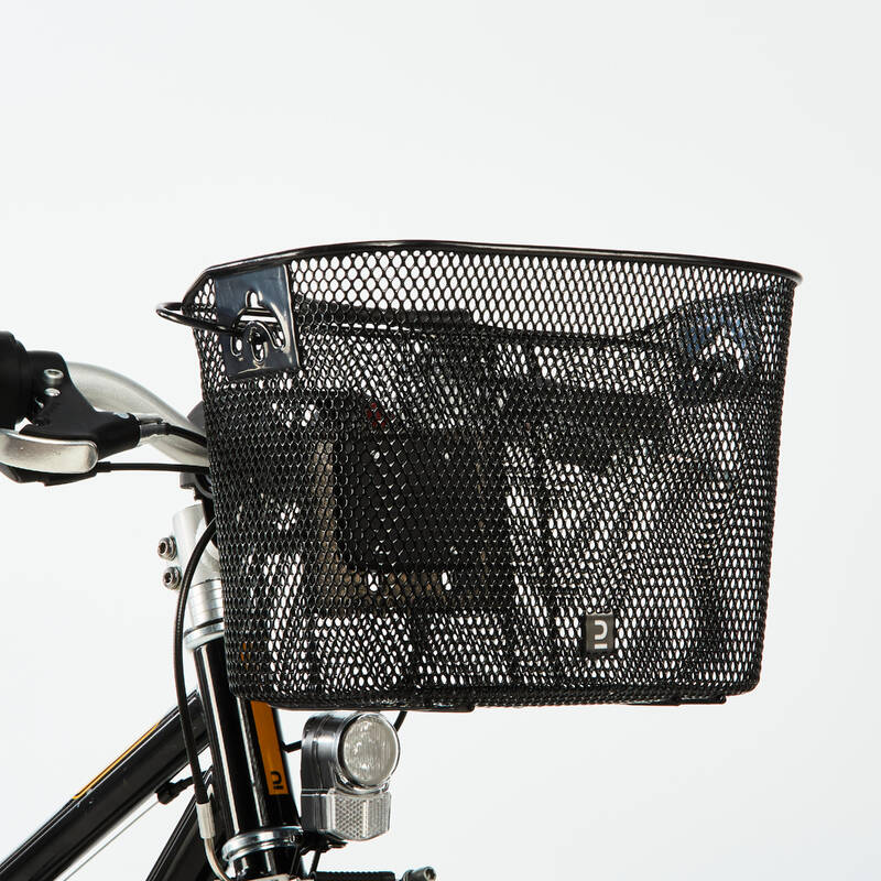 Canasta metálica trasera para bicicleta Velo100 13 L Elops - negra -  Decathlon