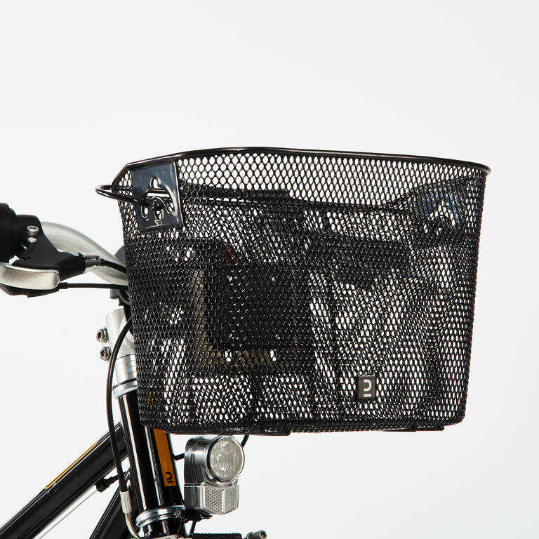 Metal Kids' Bike Basket - Hitam